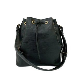 LOUIS VUITTON Black Leather Shoulder Bag